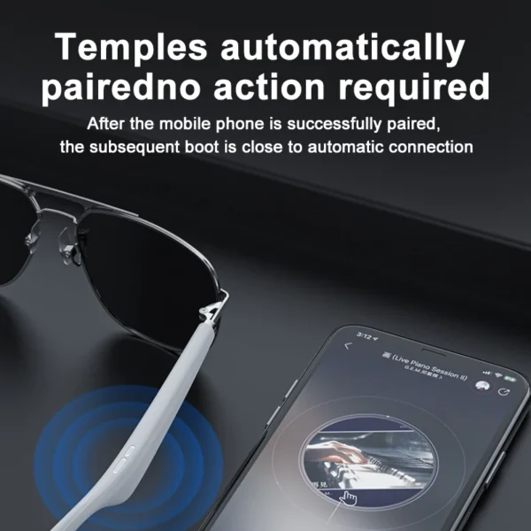 Cavenirer Bluetooth Audio Smart Glasses with Wireless Controls