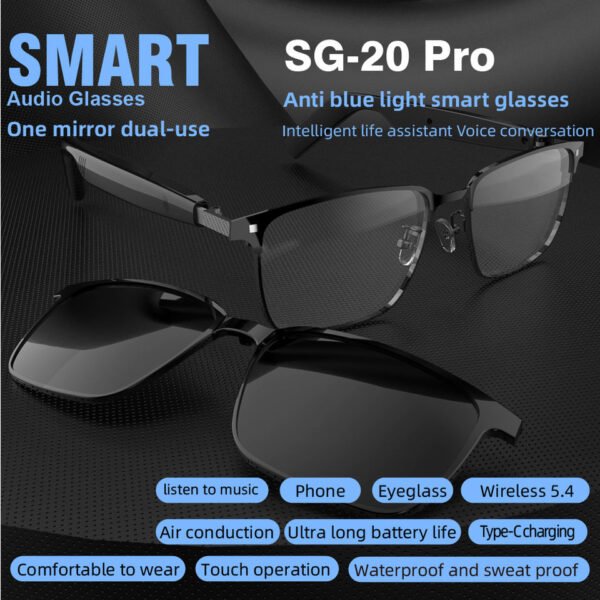 Cavenirer Open-Ear Audio Glasses for Running & Commuting