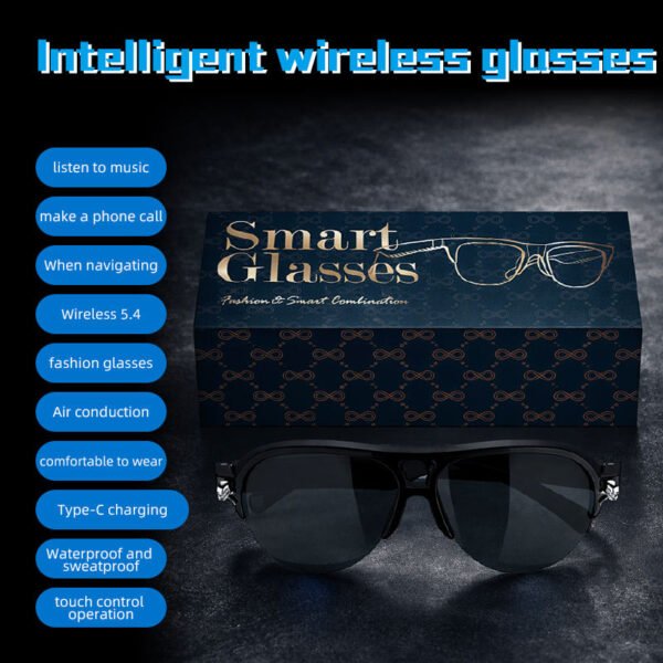 Cavenirer IPX4 Touch-Control Audio Glasses with Noise Reduction