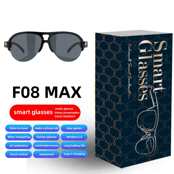 Cavenirer IPX4 Touch-Control Audio Glasses with Noise Reduction