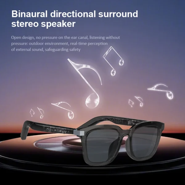 Cavenirer Bluetooth Audio Smart Sunglasses with AI Voice Support