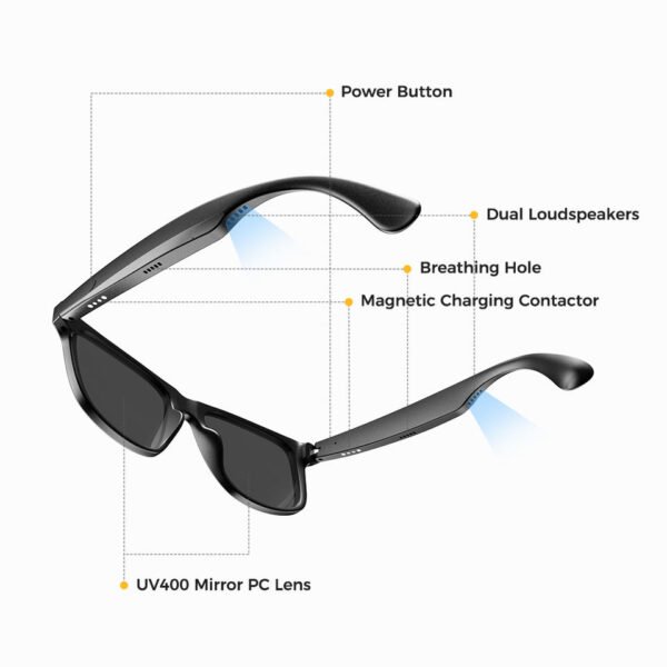 Cavenirer Day-Night Anti-Blue Light Audio Sunglasses with Bluetooth