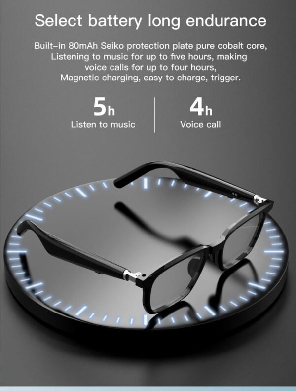 Cavenirer Open-Ear Bluetooth Smart Glasses with Optical Frame