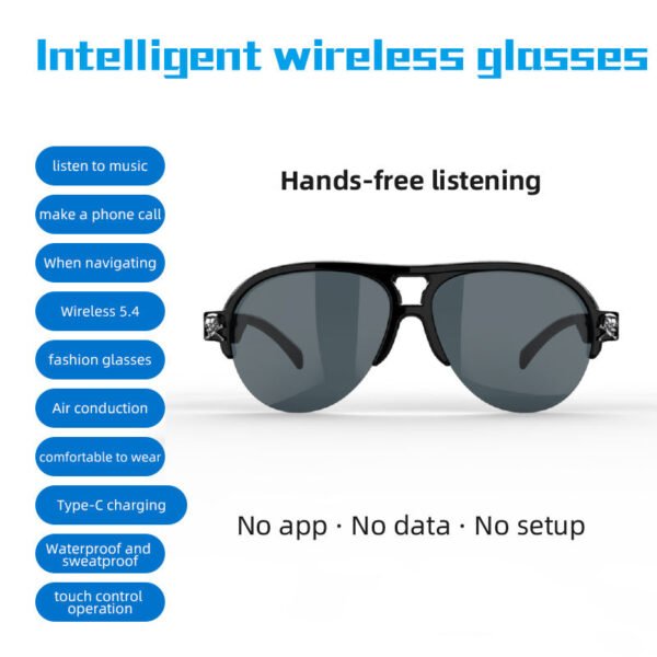 Cavenirer IPX4 Touch-Control Audio Glasses with Noise Reduction