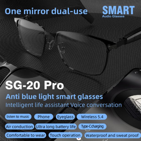 Cavenirer Open-Ear Audio Glasses for Running & Commuting