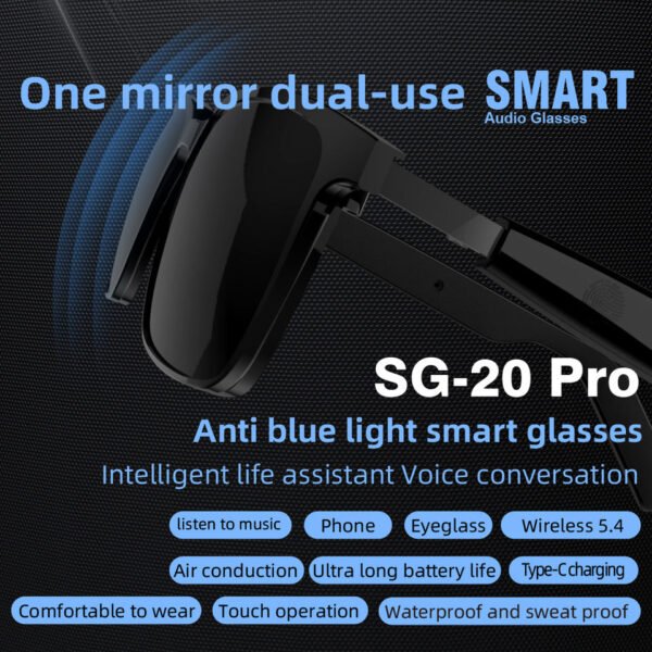 Cavenirer Open-Ear Audio Glasses for Running & Commuting