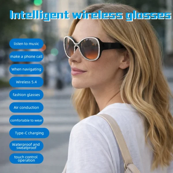 Cavenirer UV-Protective Open-Ear Audio Sunglasses for Driving & Cycling