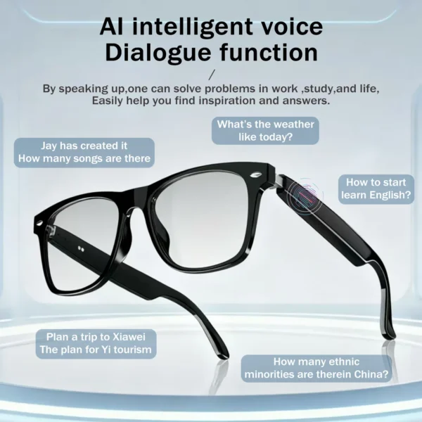 Cavenirer Blue-Light Filter Audio Sunglasses with AI Voice Control