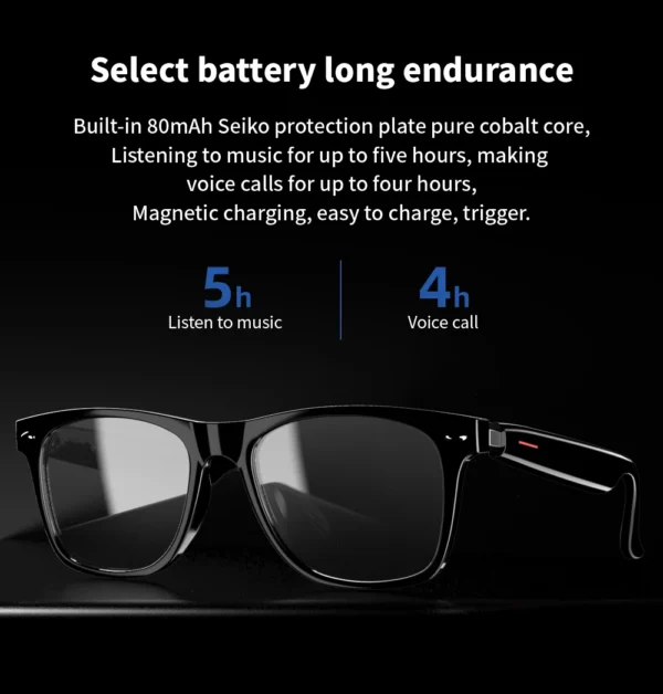 Ai Translation Smart Glasses Multi-functional Touch Control Ip65 Waterproof 100mah  Audio Eyewear